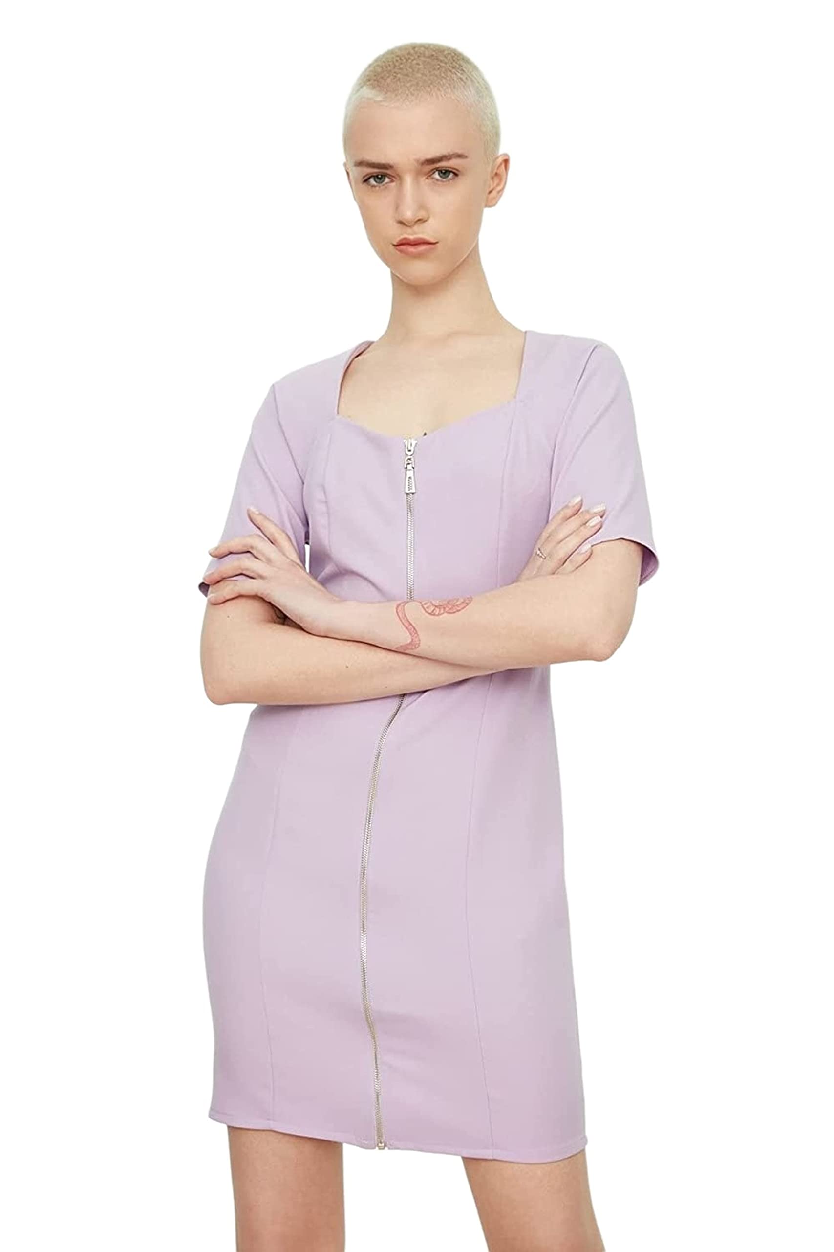 Trendyol Women Mini Bodycon Regular Woven Dress Fuchsia