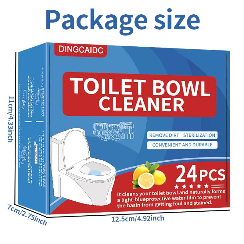 DINGCAIDC Toilet Cleaning Tablets Fast-Dissolving, Long-Lasting Freshness Safe for All Toilets, Septic Tanks & Pipes (24)