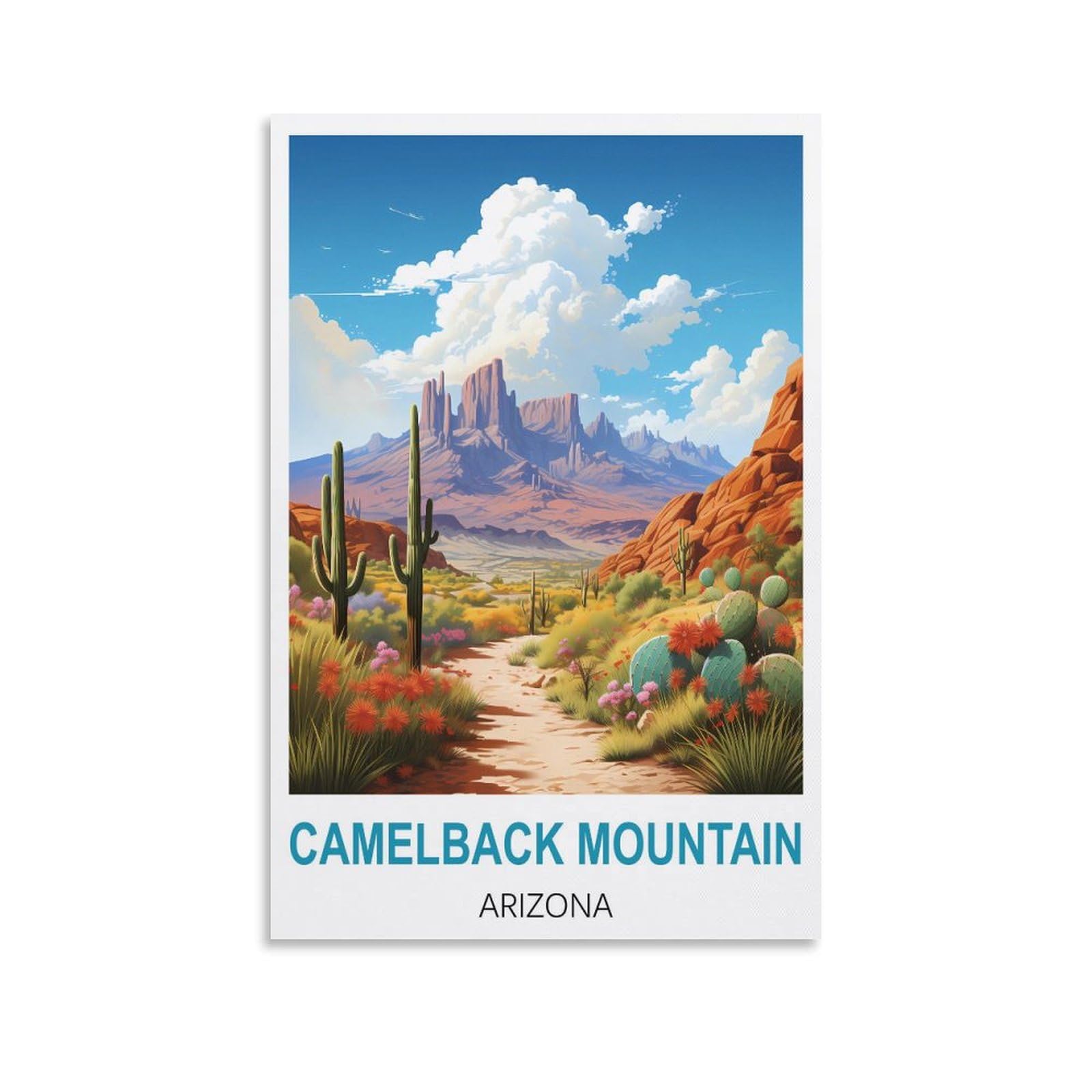 Metal Tin Sign,Camelback Mountain Arizonas,Vintage Bar Club Cave Home Kitchen Rustic Wall Art Decor Funny Sign 30x30cm