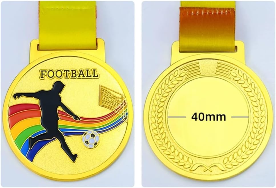 12 Pieces Medal Set, Soccer Medals, Metal Hanging Medals Gold Medal Championship Cup with Ribbon, Suitable for Soccer Tournament Prizes Team Memorial Medals Medals(Silver)