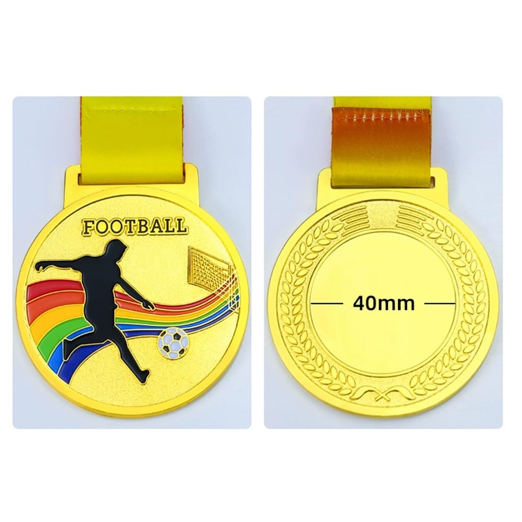 Juego De Medallas 12 Piezas, Medallas Fútbol, Medallas Colgantes Metal Medalla Oro Copa Campeonato con Cinta, Adecuado para Medallas Premios Torneos De Fútbol(Silver)