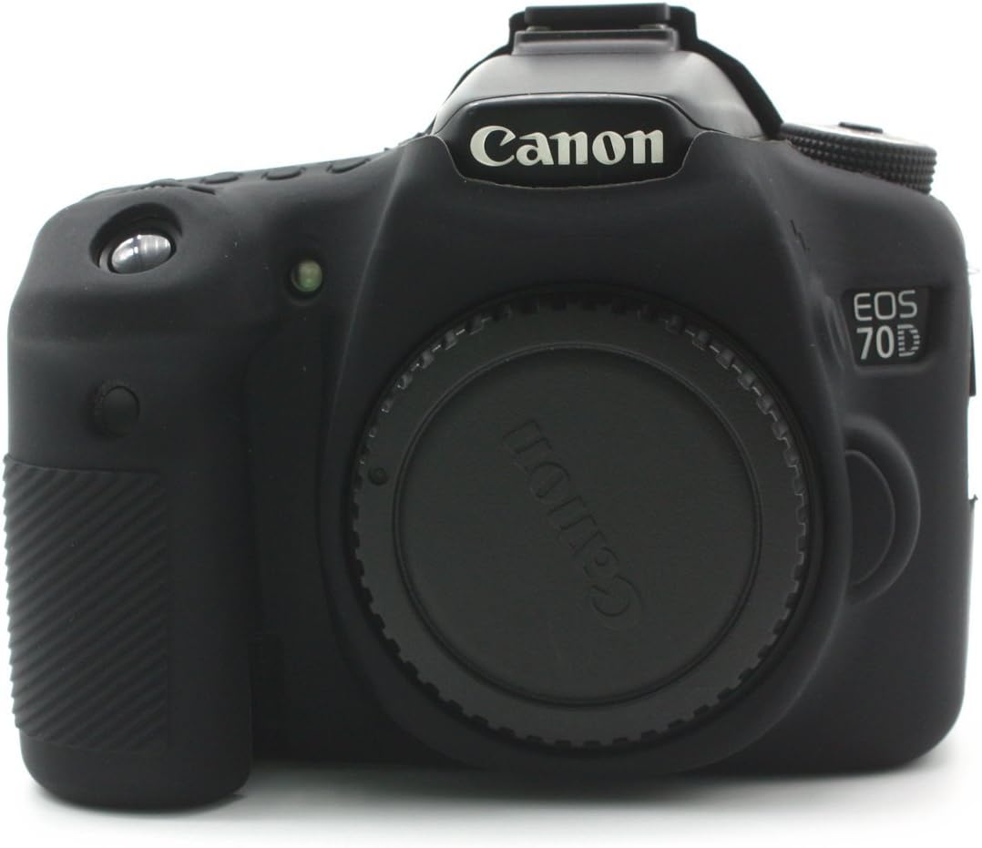 CEARI Silicone Protective Housing Camera Case Body Frame Shell Cover for Canon EOS 70D Digital Camera - Black