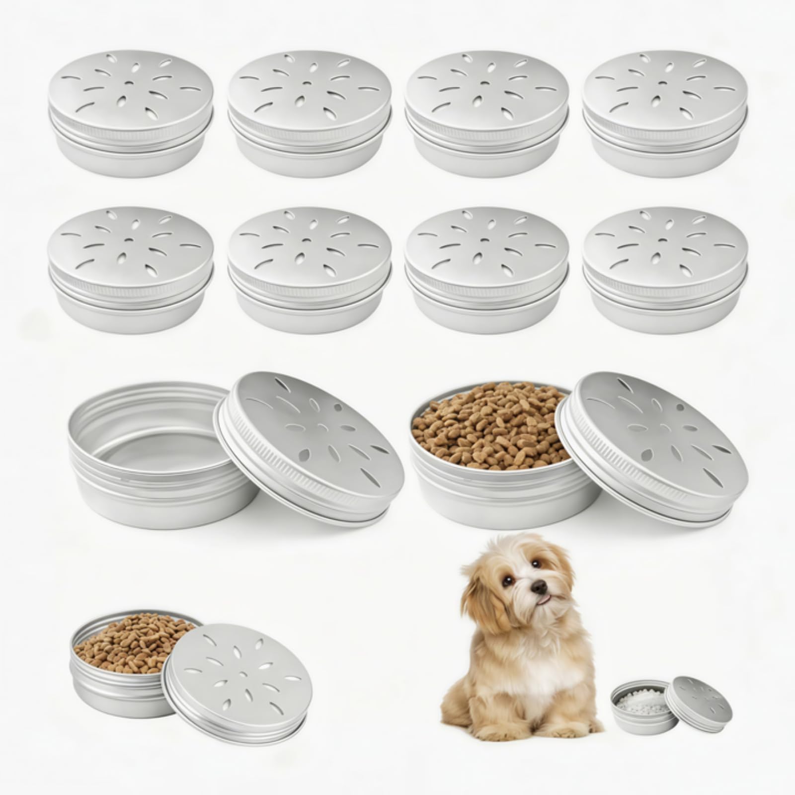 10 Pièces Récipients Odeurs 60 ML pour Chiens,Canettes en Aluminium pour Dressage Olfactif de Chiens, Accessoires de Dressage,boîtes de parfum pour chien,Polyvalents pour Dressage Renifleur et Ambianc