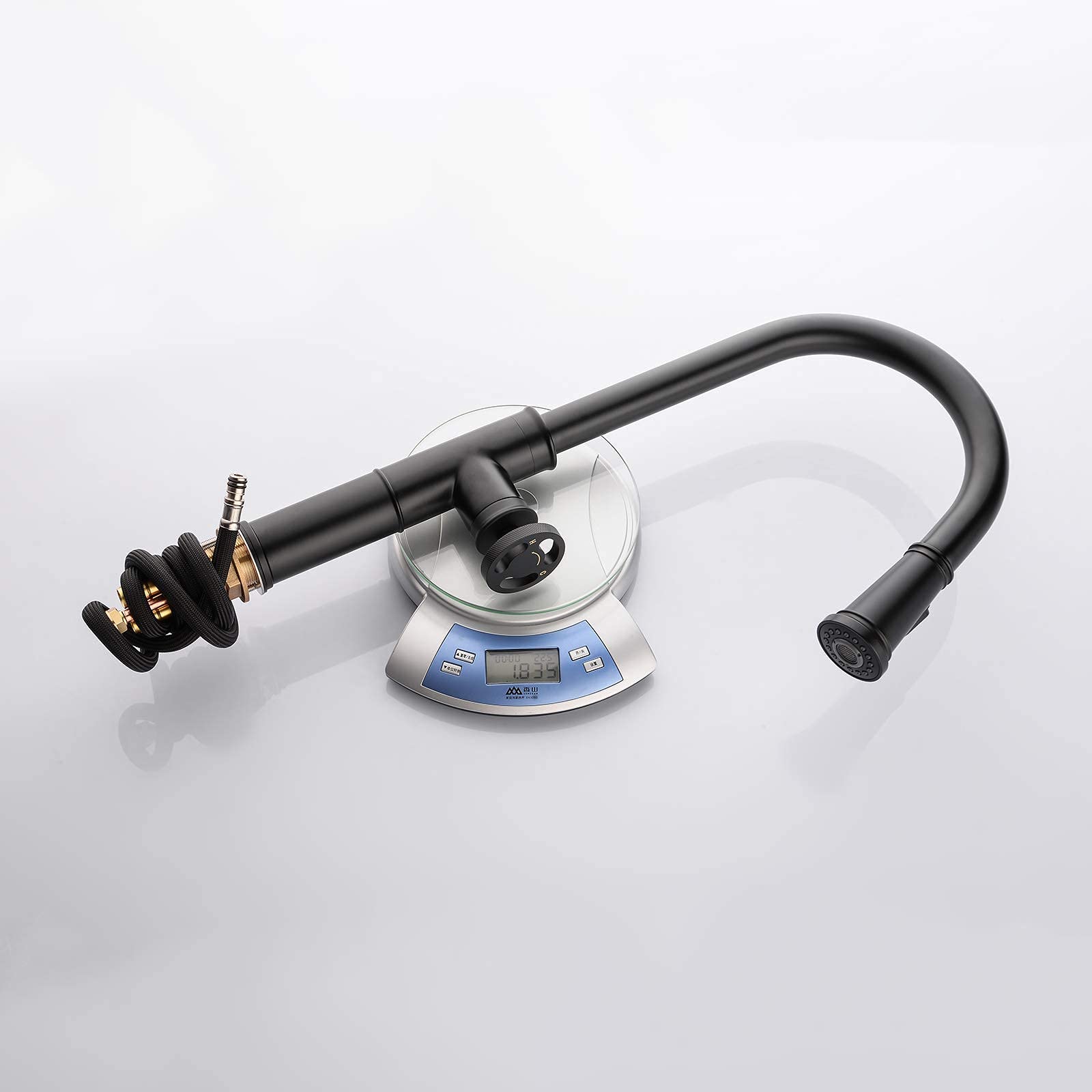 TTDGYYXW Grifos mezcladores para Fregadero de Cocina, Grifo Mezclador para Lavabo de Estilo Industrial con extracción, Grifo Monomando de Agua fría y Caliente, burbujeador de 2 Funciones, Cromado,