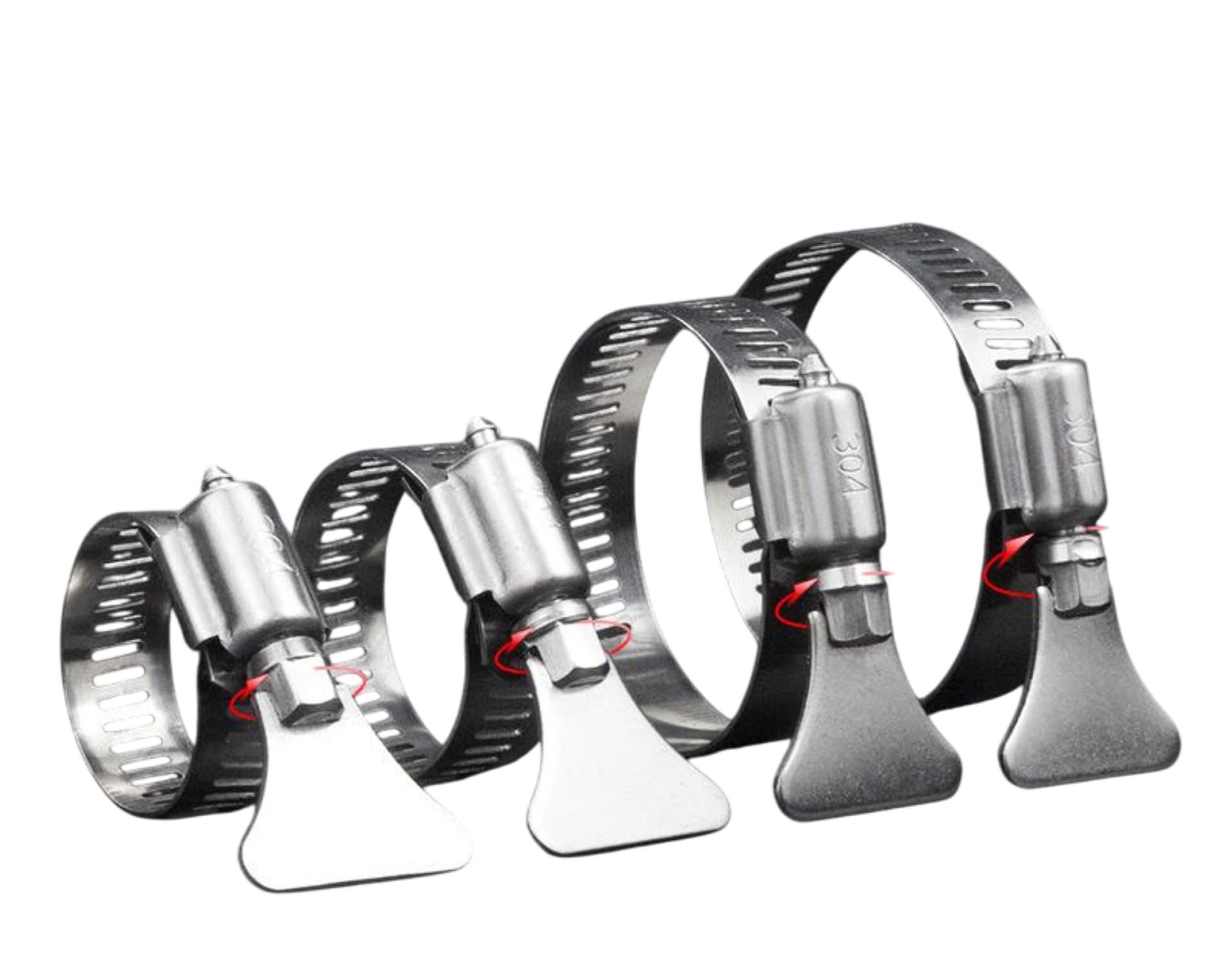 LonESA 16-tlg. Schlauchschellen-Set Aus Gelbem Edelstahl – Verstellbare Rändelschrauben-Klemmen 8–38 Mm