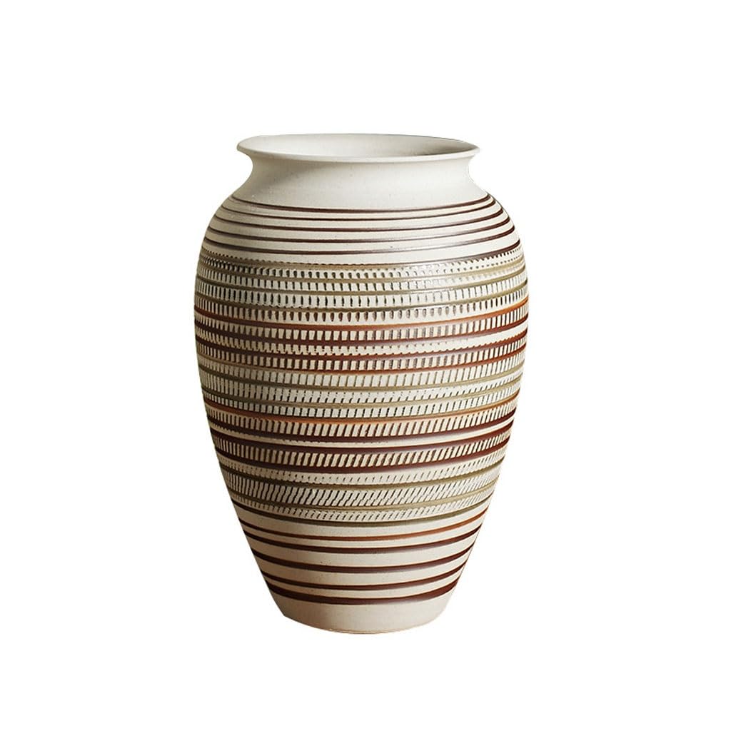 EINES Simplicity Ceramic Vase Chinese Flower Arrangement Device Living Room Hotel Entrance Ornaments(B)