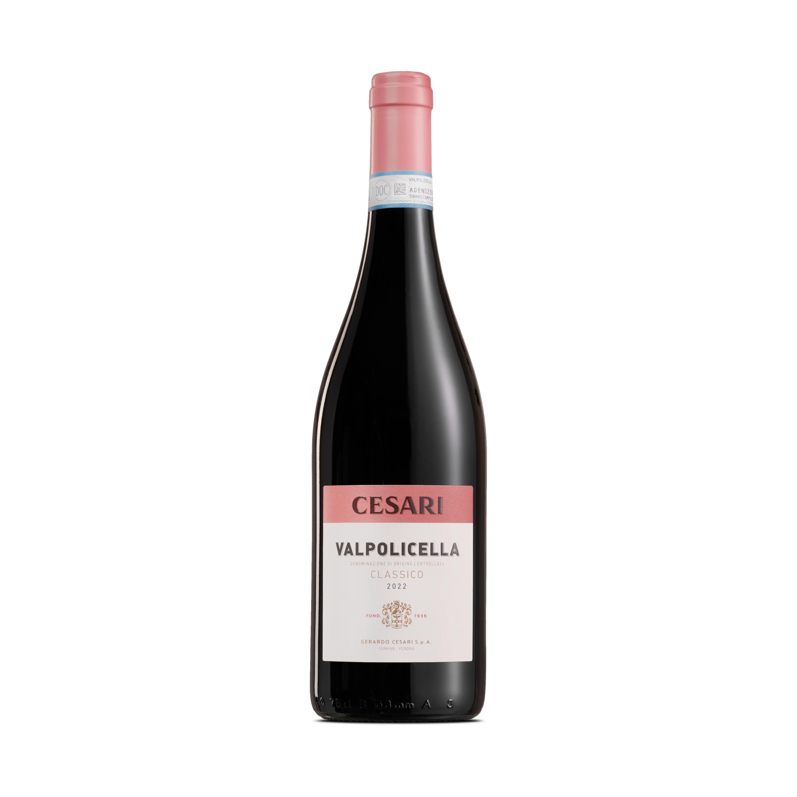 Cesari Valpolicella Classico DOC 2022, Italienischer Rotwein, Frisch, Fruchtig und Ausgewogen, 12,5% Vol, 750ml Flasche