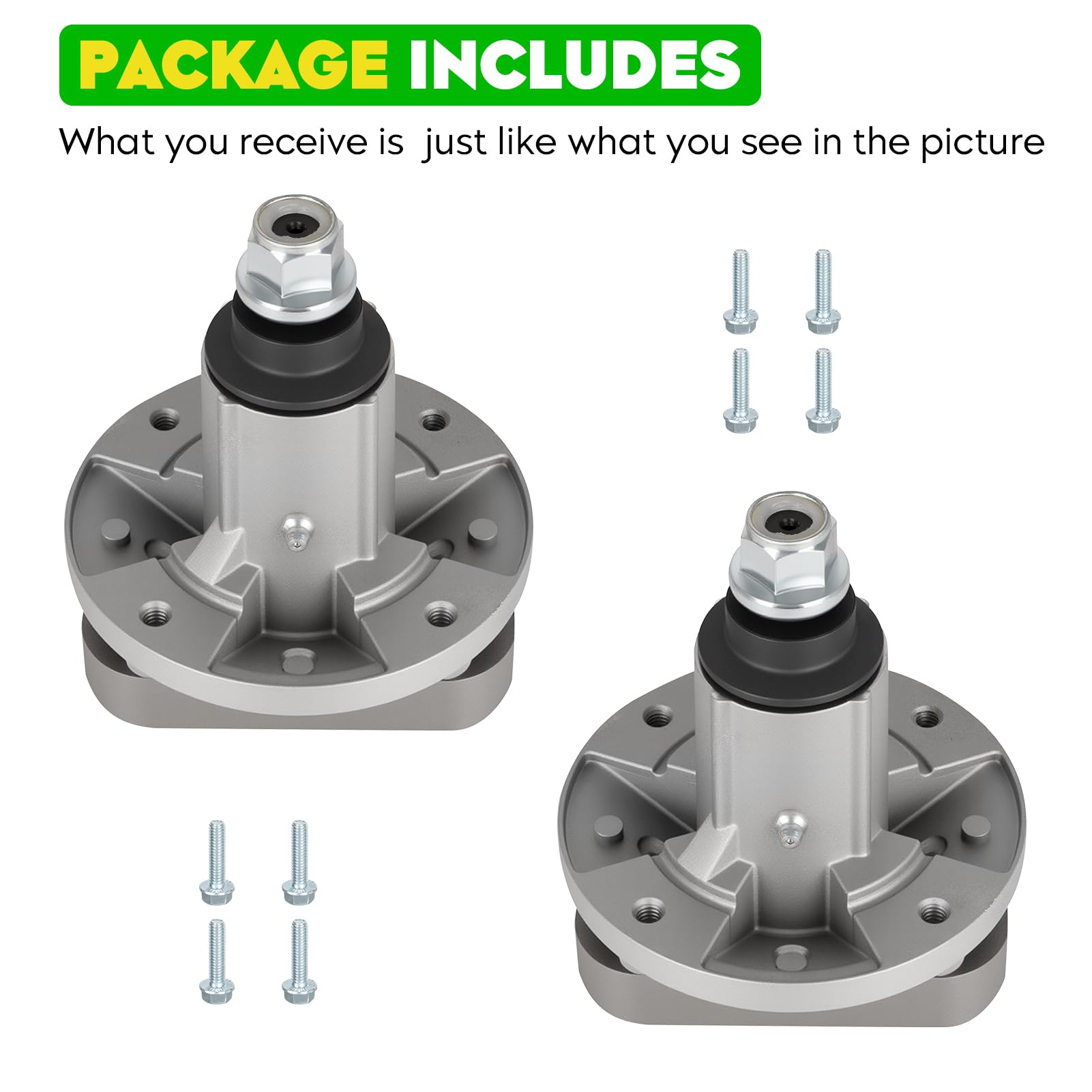 Juego de 2 husillos para John Deere GY20785 GT20050 42 pulgadas mazos de cortacésped en L100 L105 L107 L108 L110 L111 L118 48 pulgadas husillo de cubierta
