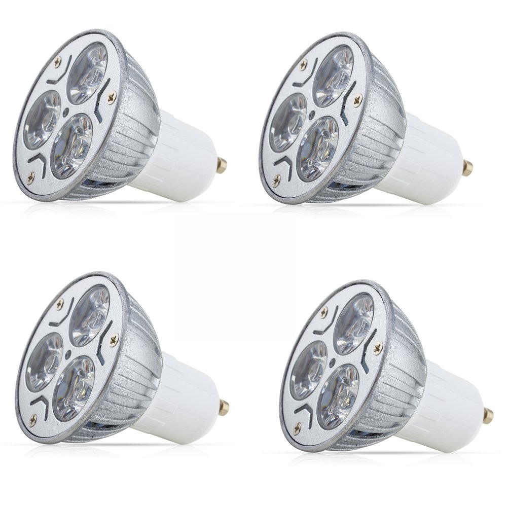 Xinyansee White 4Pcs Gu10 3W Led Warm Ac85-265V 240Lm Spotlight Bulbs Energy Saving High Power Lamps 120O Beam Angle