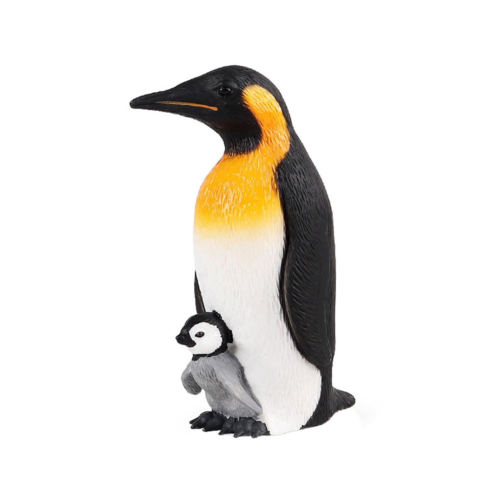 JOKFEICE Ocean Sea Animal Toys, Realistic Large Penguin With Cubs Fairy Garden Accessories, Learning Educational Toys for Christmas Birthday Cake Topper Gift for Kids