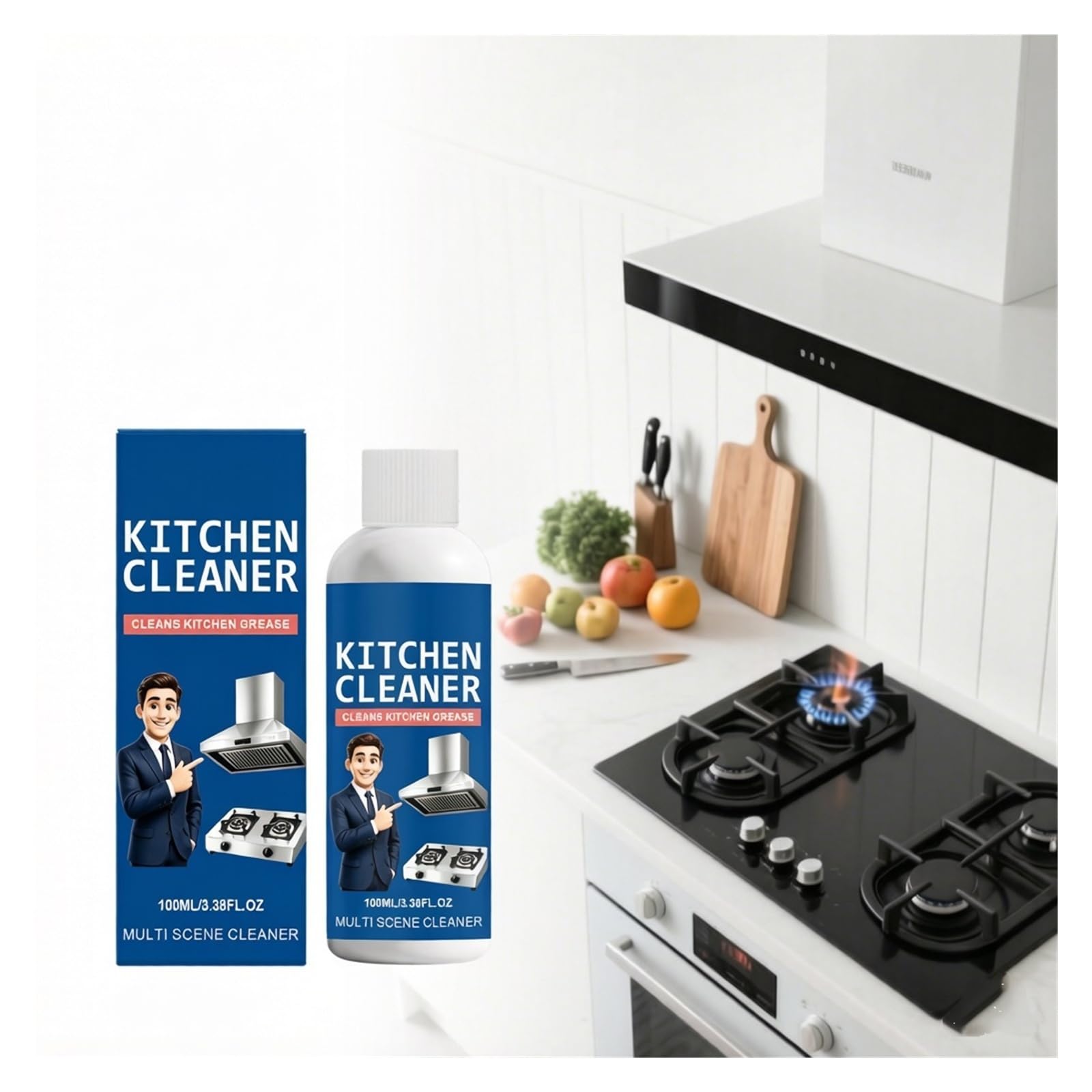 Detergente for cucina da 100 ml, un must for ogni casa | Pulizia del grasso pesante dalle cappe da cucina(3pcs)