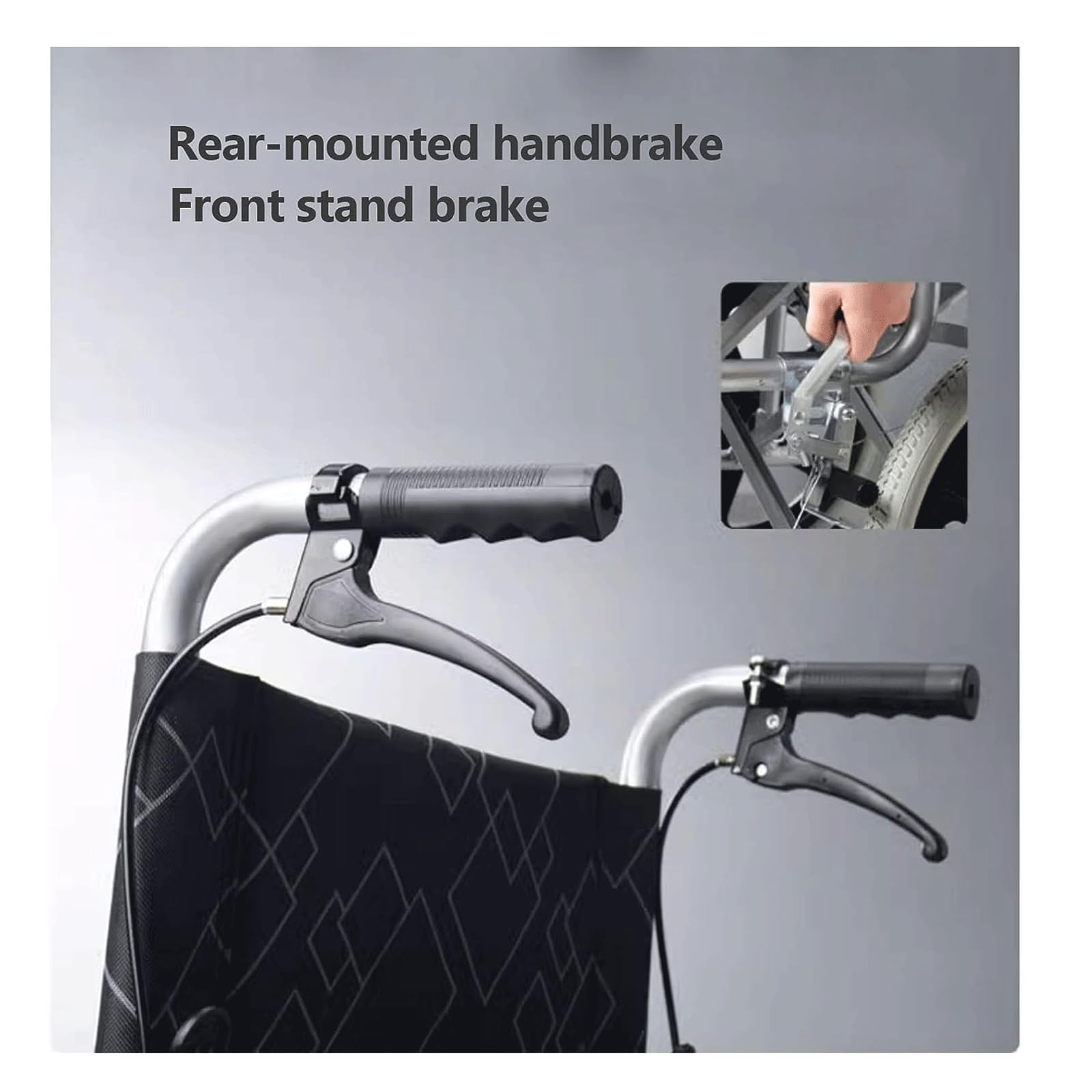 Silla Ruedas Sillas de Ruedas Plegables, sillas de Ruedas de Transporte portátiles con Freno de Mano, Silla de Ruedas Manual Ligera de Acero al Carbono Fácil de operar