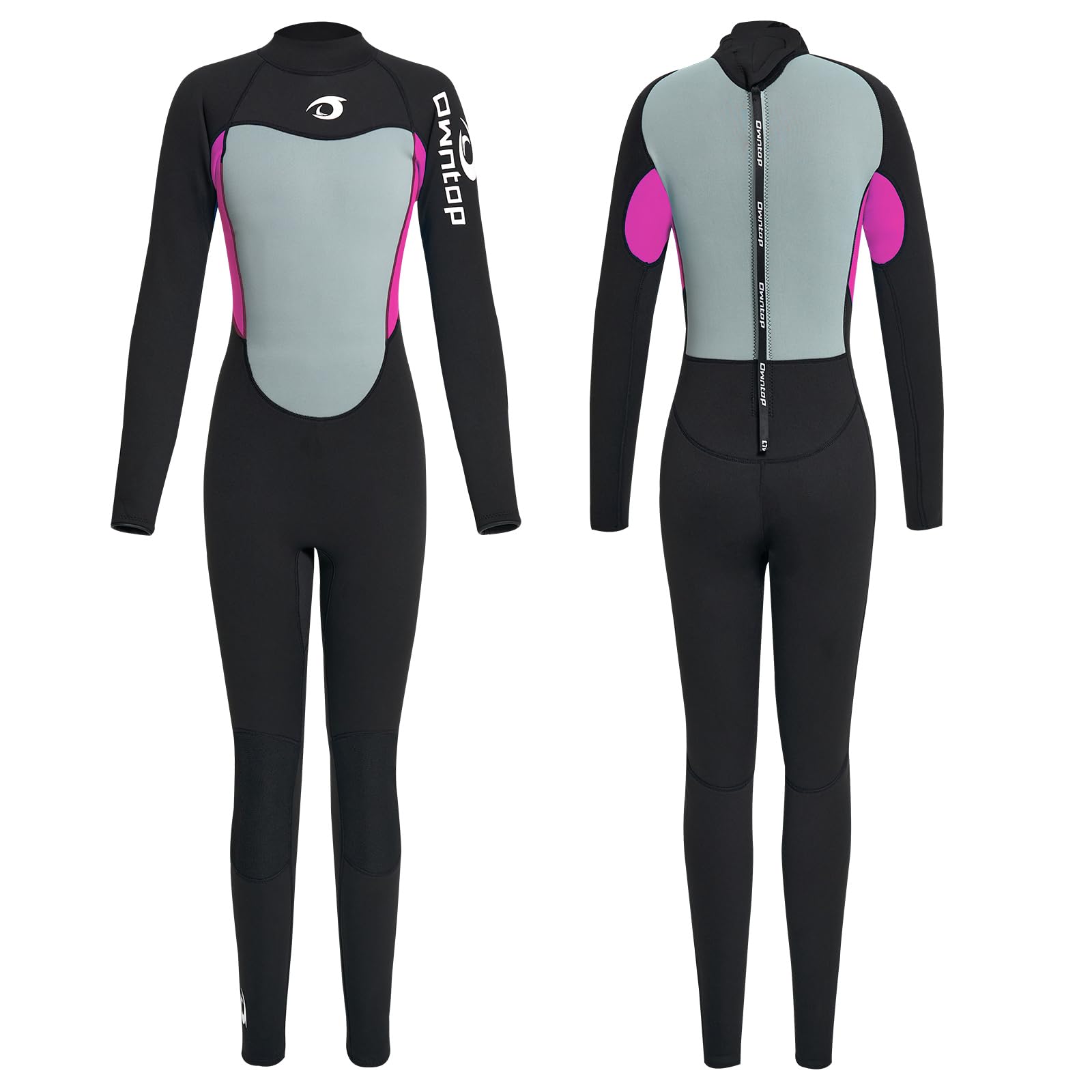Owntop 2.5mm Neoprene Thermal Wetsuit for Men & Women | UV50+ Sun Protection | Ultra-Stretchy Warm | Adult Wet Suit | Diving Surfing | Pink L