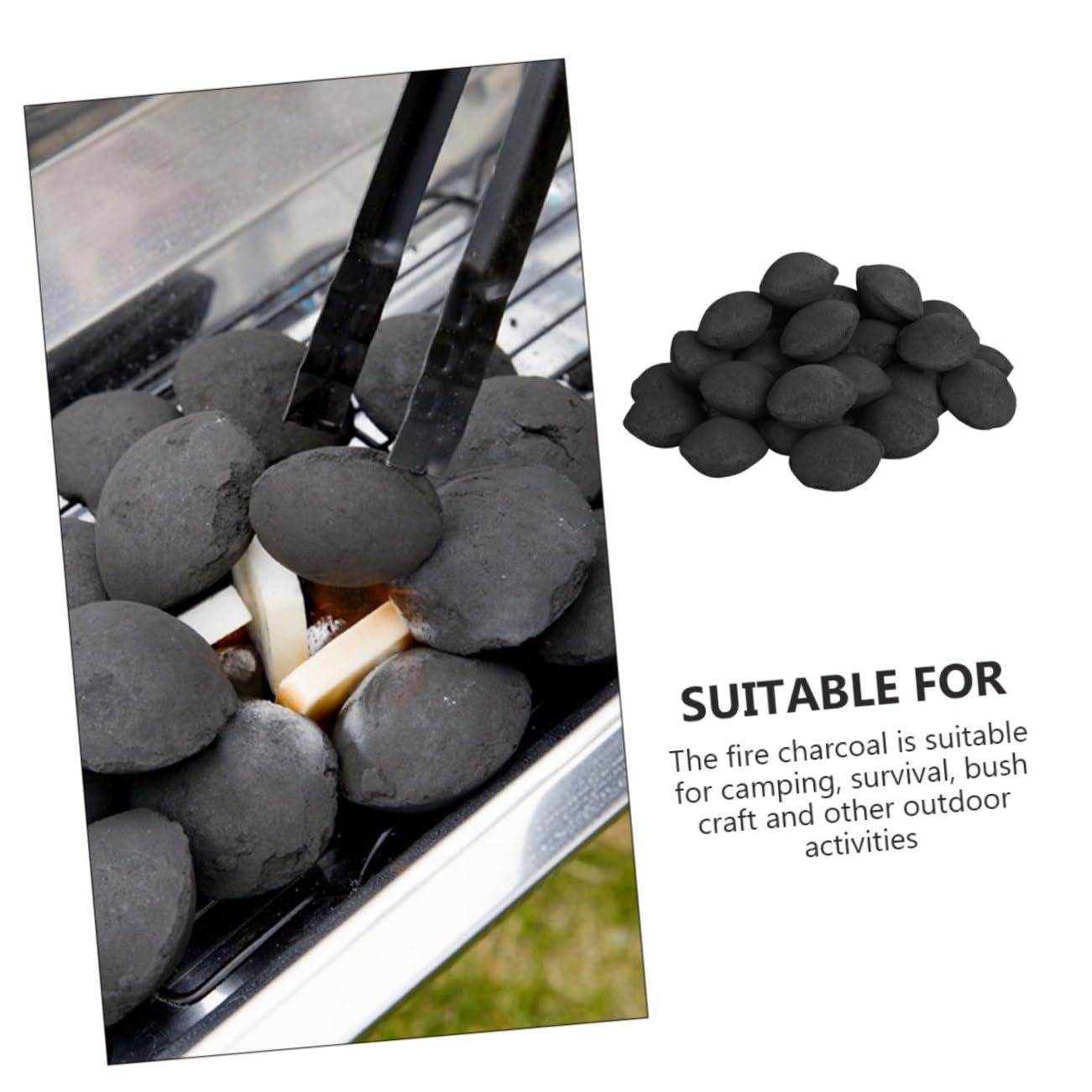 TOYANDONA 2 Paquetes BarbQ Tool Carbon carbón orgánico cámping Accesorios para Asar a la Parrilla briqueta de Barbacoa Parrilla portatil de Carbon Mezcla de carbón de bambú Negro