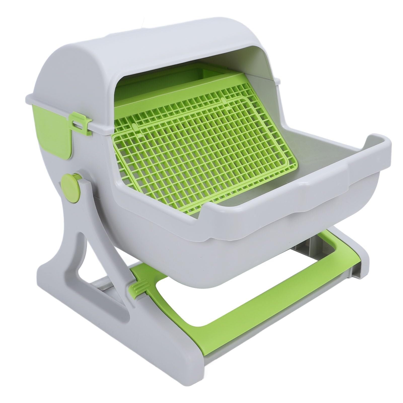 Generic Bandeja de arena para gatos autolimpiable, caja de arena semiautomática grande de polipropileno, caja de arena semiautomática para gatos