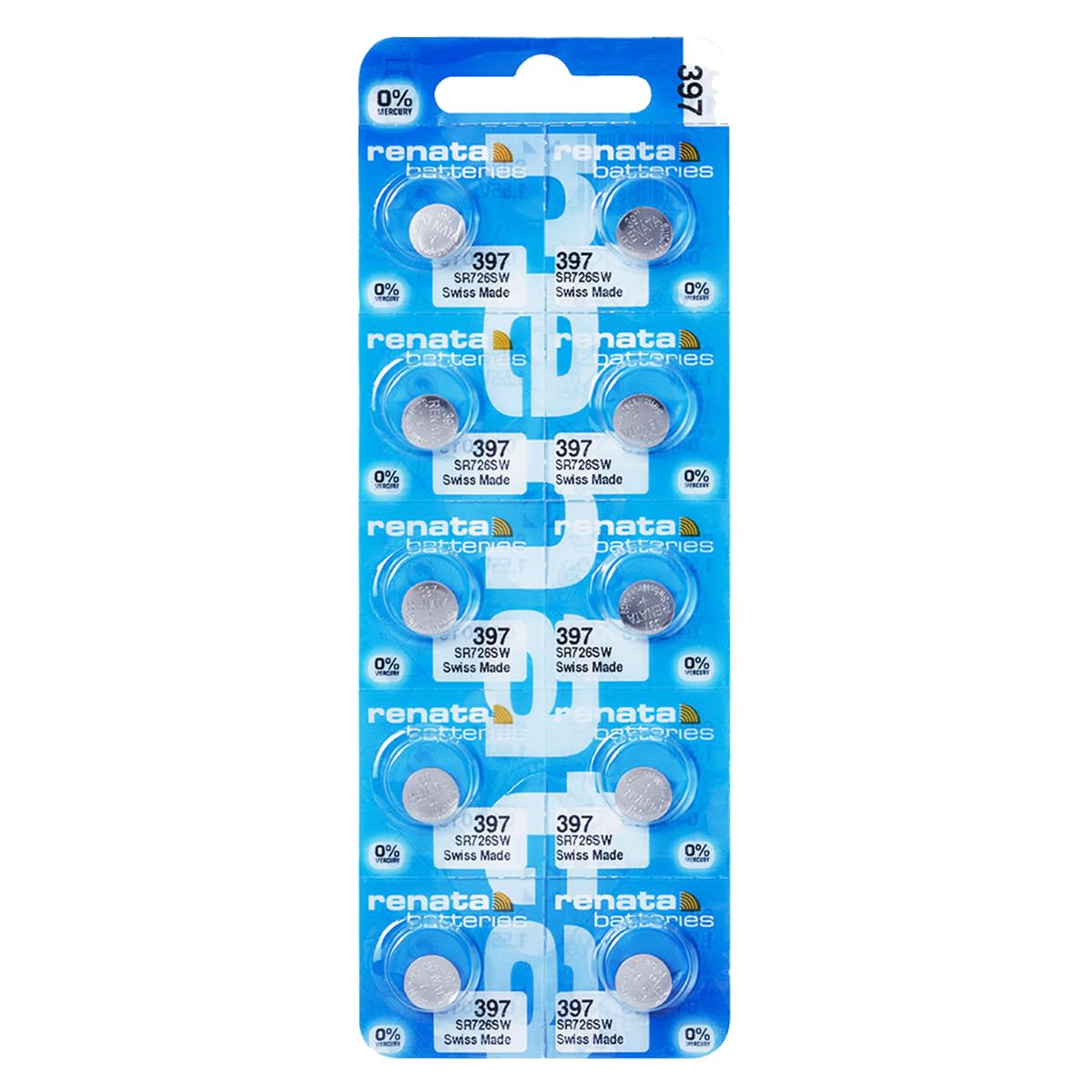 Renata 396 Uhrenbatterie – 10 Stück, SR726SW / AG2, 1.5V, Schweizer Qualität