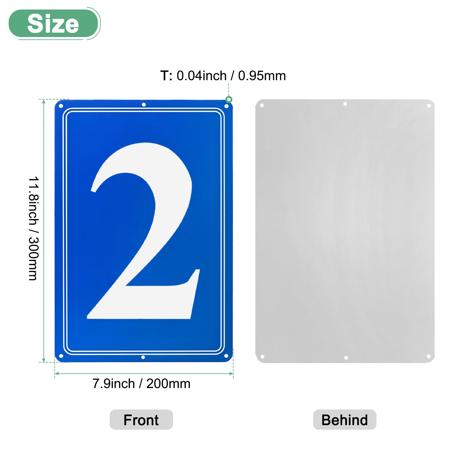 M METERXITY Aluminum Number Sign 2, 11.8 Inch House Numbers and Metal Letters, Parking Spot Letter Signs - Image 3