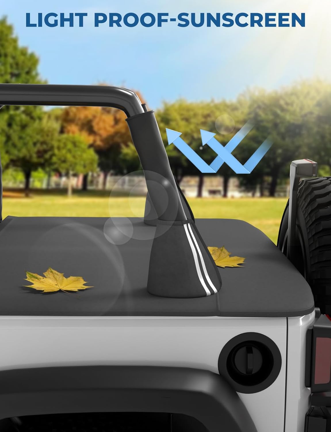 JOYTUTUS Tonneau Cover for Wrangler JK 2 Doors, Cargo Trunk Cover Tailgate Cover for 2007-2018 Wrangler JK