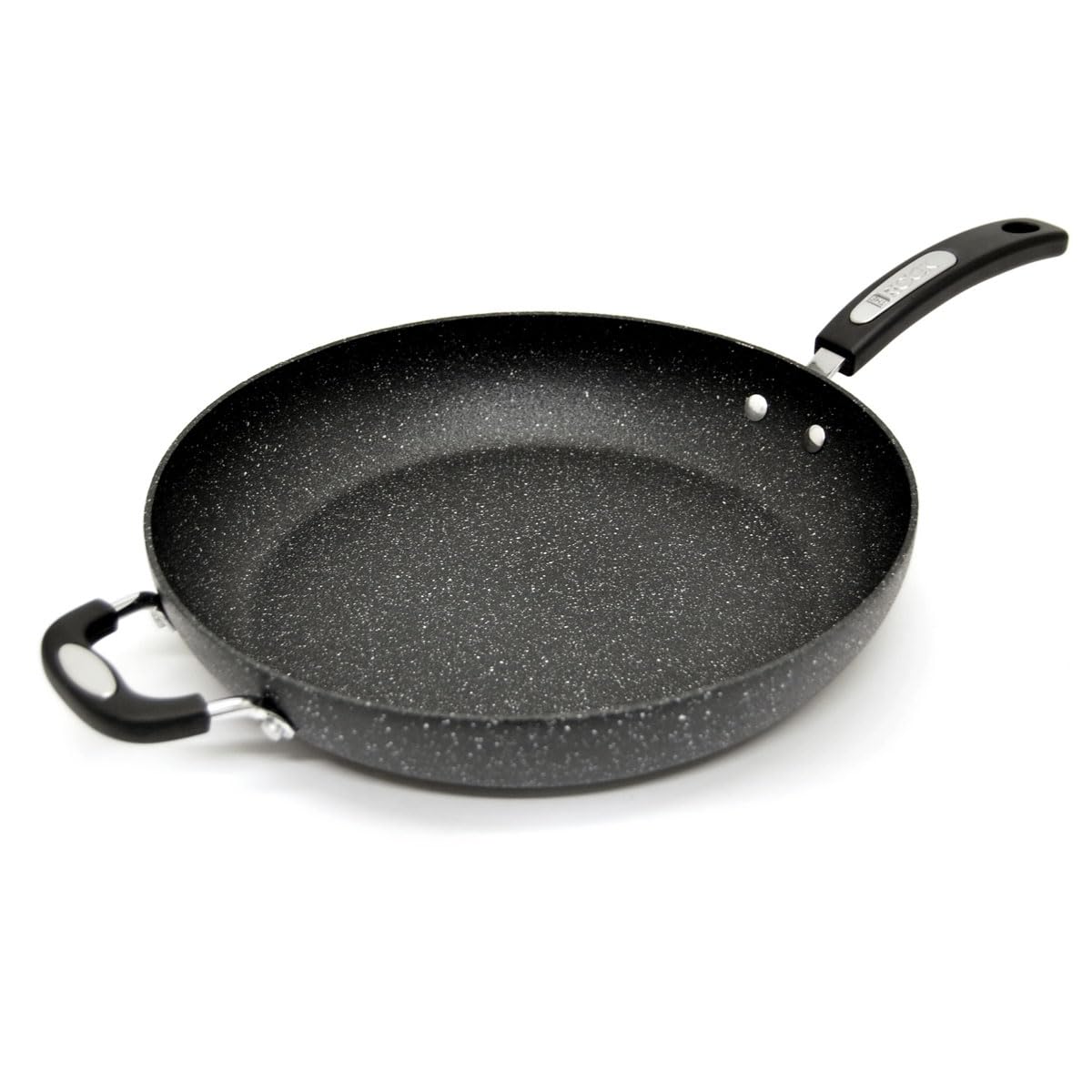 Starfrit The Rock Classic 12.5" Deep Frying Pan Non-Stick with Auxiliary Handle, Durable Forged Aluminium, Oven Safe, PFOA Free, Easy to Clean