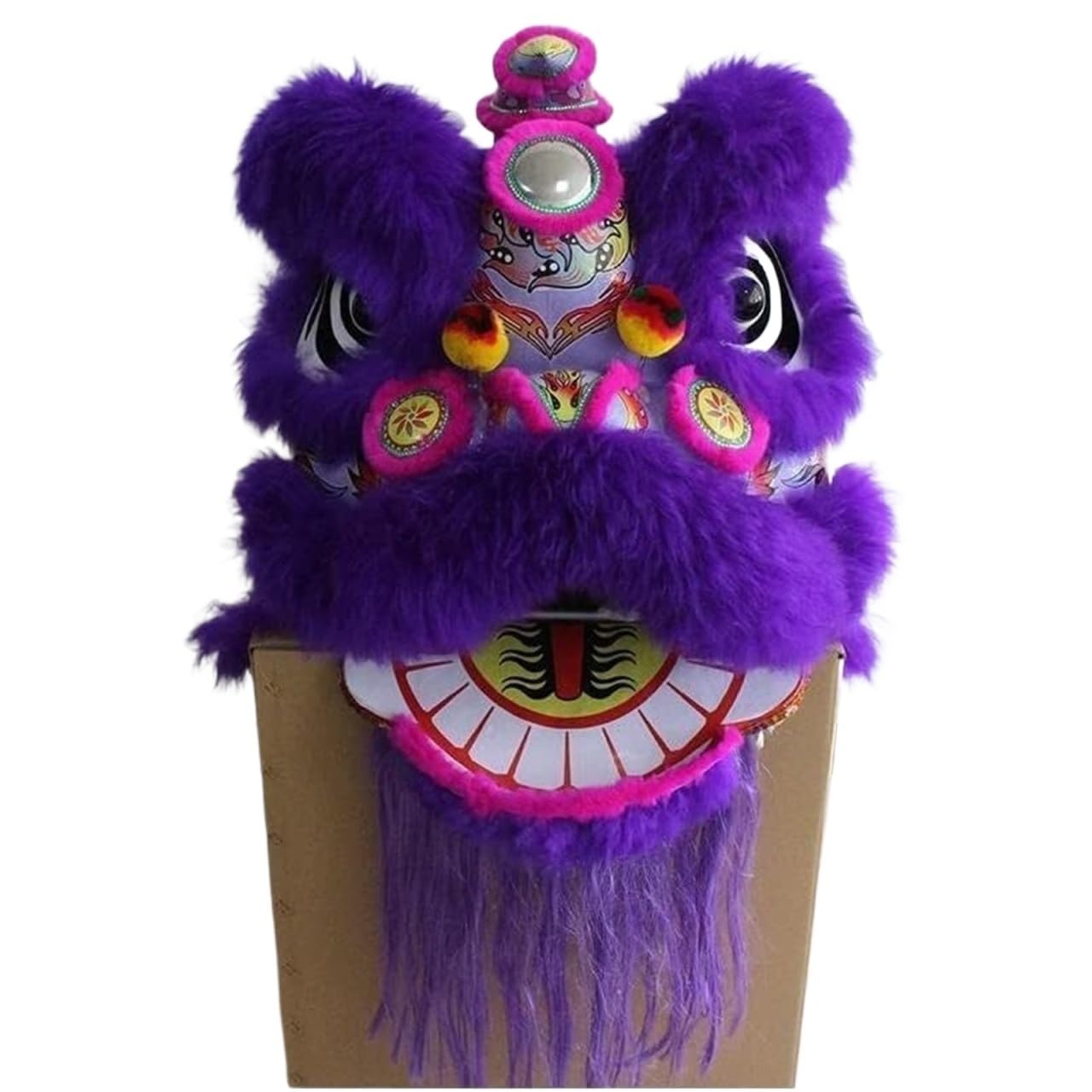 Krxsobnv Purple Lion Dance Clothes, Outdoor Costume Show Suit Traditional Props