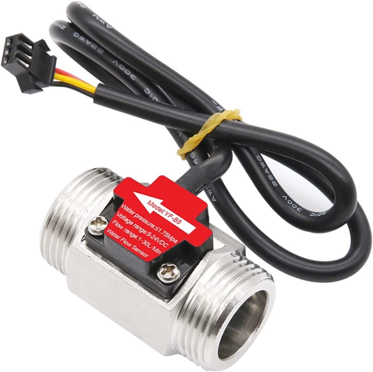 Sensor de flujo de agua para tubería de 1/2 pulgada e interruptor de líquido de acero inoxidable