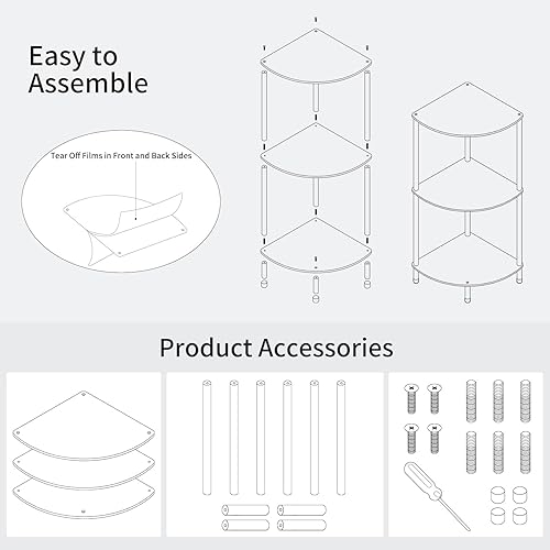 Miniatura 5 de Mesa auxiliar de acrílico triangular transparente para espacios pequeños, 11.81 pulgadas de largo x 11.81 pulgadas de ancho x 26.7 pulgadas de alto,