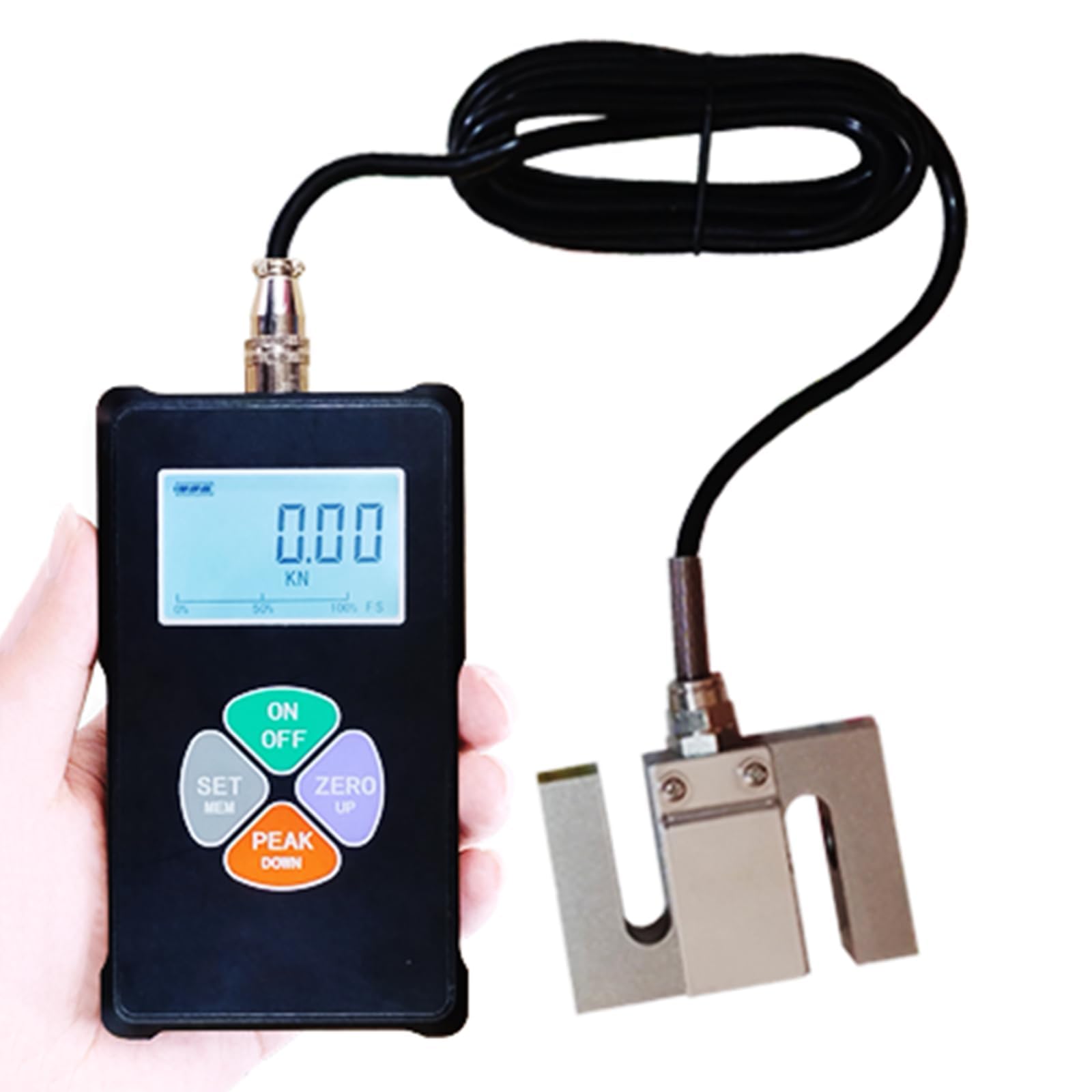 Medidor de fuerza digital, dinamómetro de tensión de alta precisión con sensor externo, pantalla LCD de 5 dígitos para medición y pruebas precisas de la fuerza