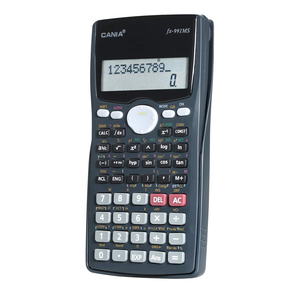 Scientific Calculator Counter 401 Functions Matrix Dot Vector Equation Calculate Solar and Battery Dual Powered 2 Line Display Business Office Middle High School Student SAT/AP Test Calculate
