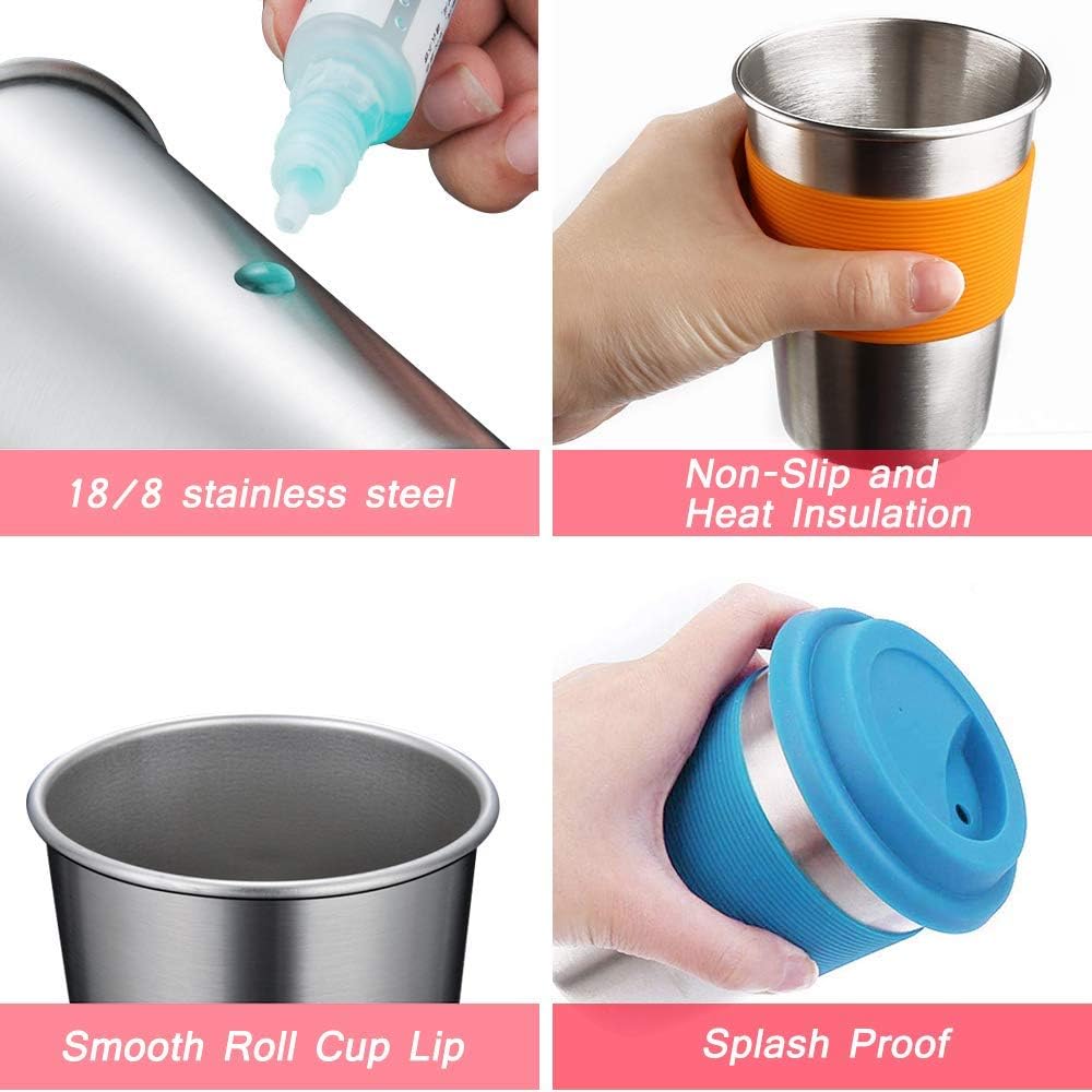 Best Deal Stainless Steel Cups with,Vermida Metal Cups for Kids (12oz) Best Seller Stainless Steel Cups with,Vermida Metal Cups for Kids (12oz)