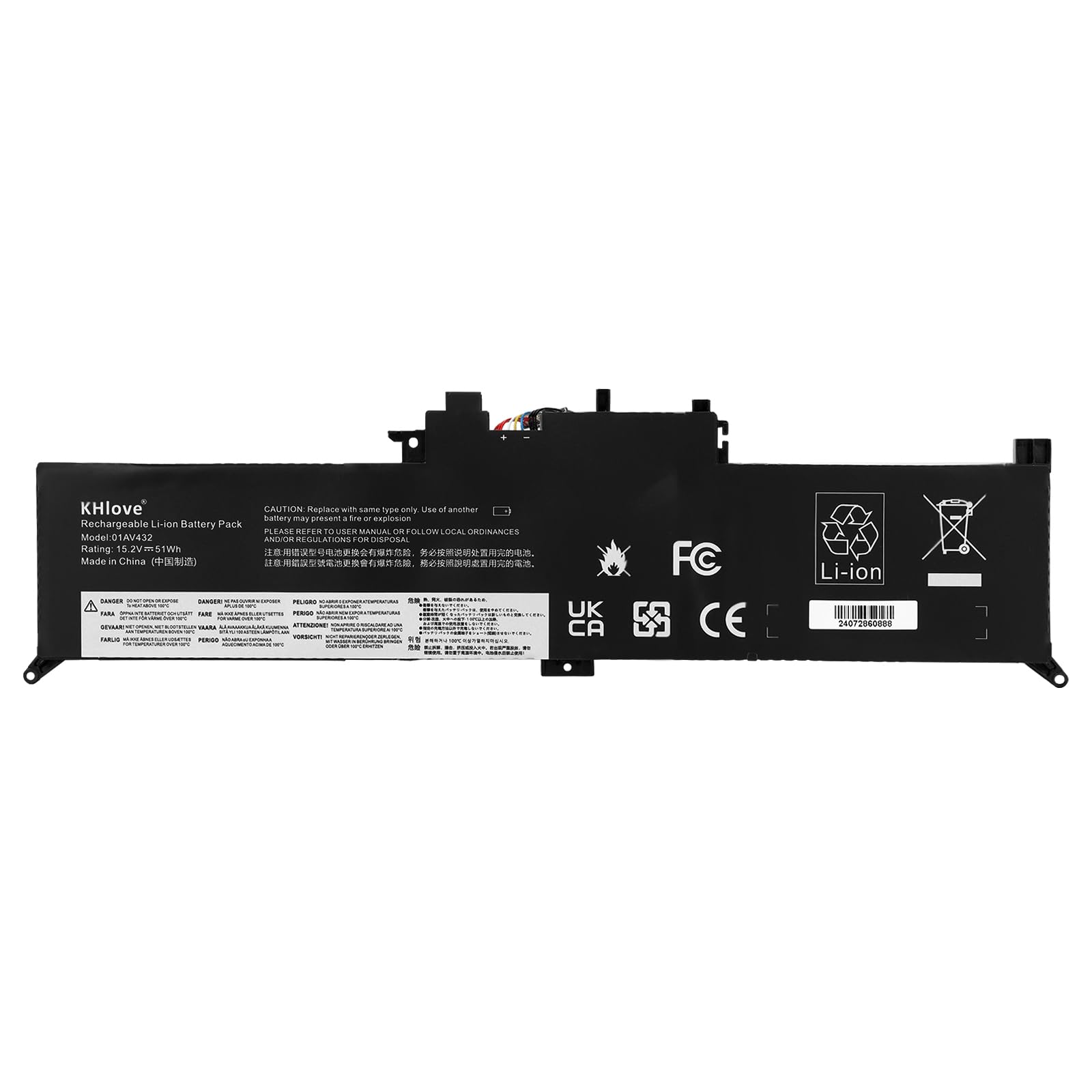 15.2V 51Wh 01AV432 Laptop Akku für Lenovo ThinkPad Yoga 260 00HW026 00HW027/370 X380 Series 01AV433 01AV434 SB10K97589 SB10K97590 SB10K97591 Battery