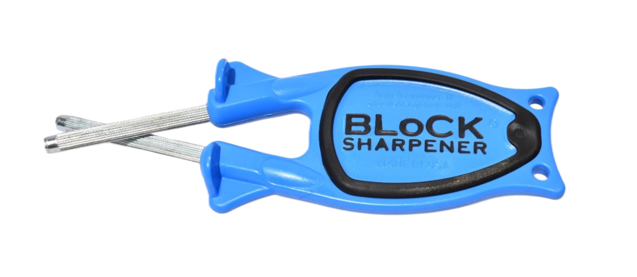 Blue Kitchen Knife sharpener with Black non slip grip Made to reline and hone blades back to their