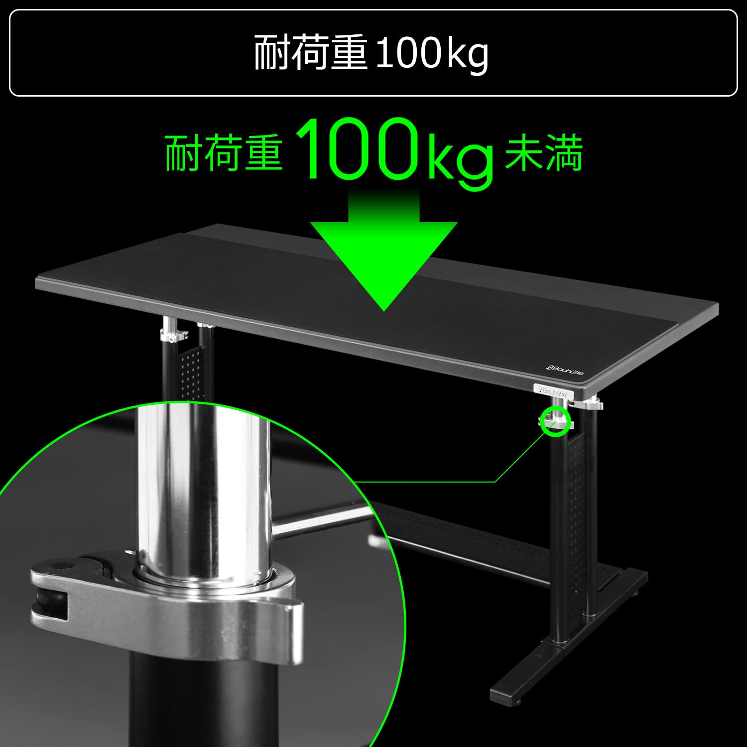 Amazon.co.jp: Bauhutte( バウヒュッテ ) ゲーミングデスクHD 昇降式
