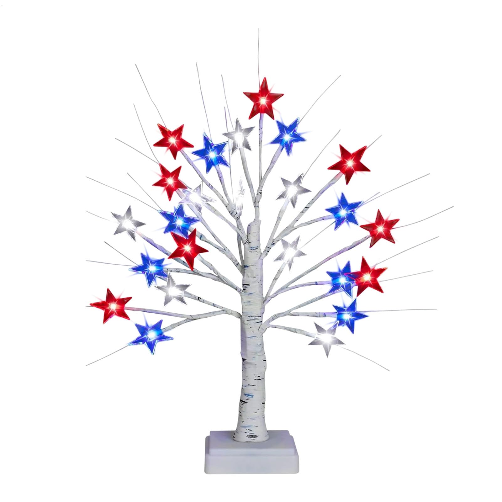 Decoraciones 4th of July para eliminar la oscuridad con luz de estrella LED de mesa