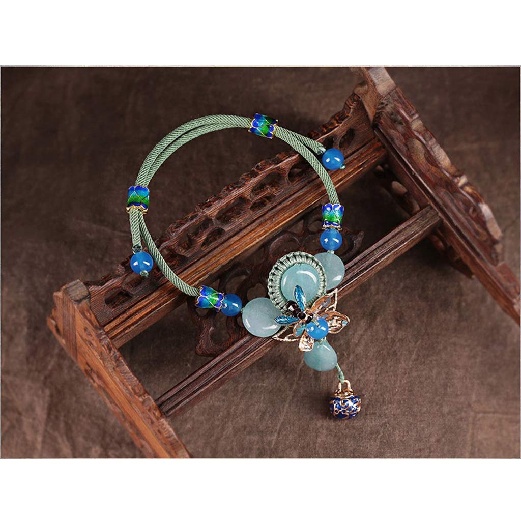 LNNSHX Bracciali con cavigliera Estiva squisita con cavigliera a Campana da Donna, retrò Intrecciata a Mano (Lunghezza Regolabile).