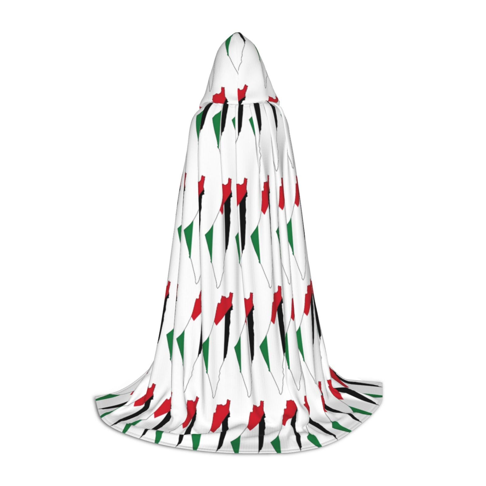 Cape à capuche Palestine avec impression carte graphique d'Halloween fluide - 8