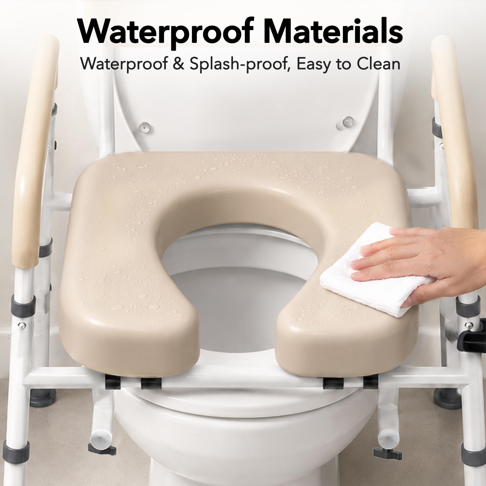 Portable Bedside Commode for Seniors & Adults -7