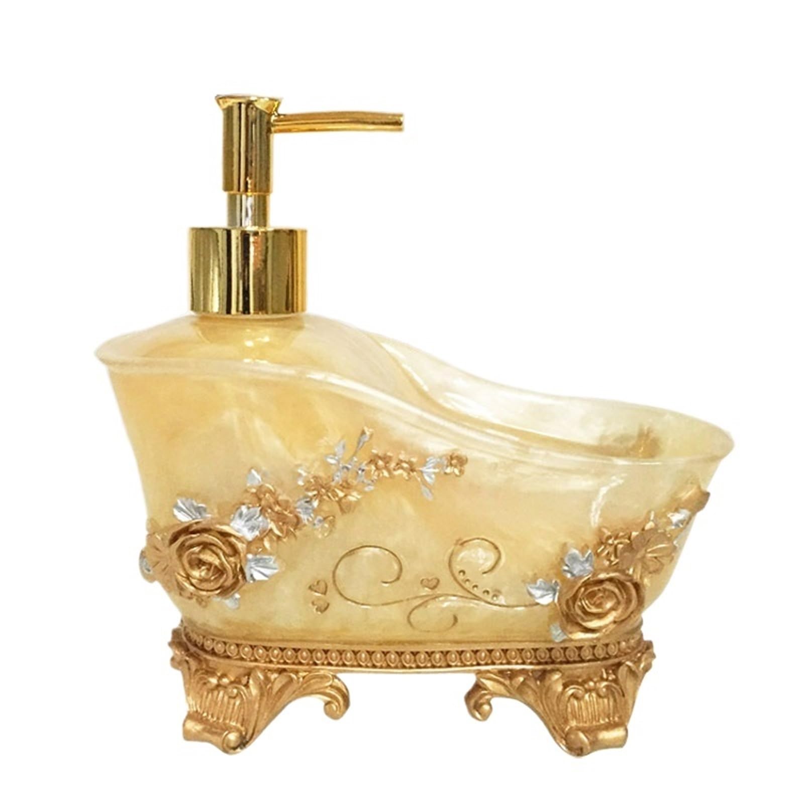 Ceramic Soap Dispenser 1 PC Simple Style Ceramic Liquid Soap Dispenser Lotion Dispensing Bottle Hand Sanitizer Press Bathroom Accessory Set(Gold)
