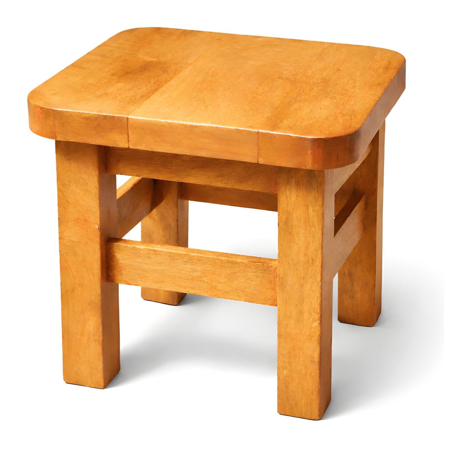 10 Inch Wooden Light Natural Step Stool, Small Nature Beach Chair Under Desk, Indoor Acacia Wood Short Footstool for Living Room, Kitchen, Bathroom (Set of 1) (1, Brown)-image-40
