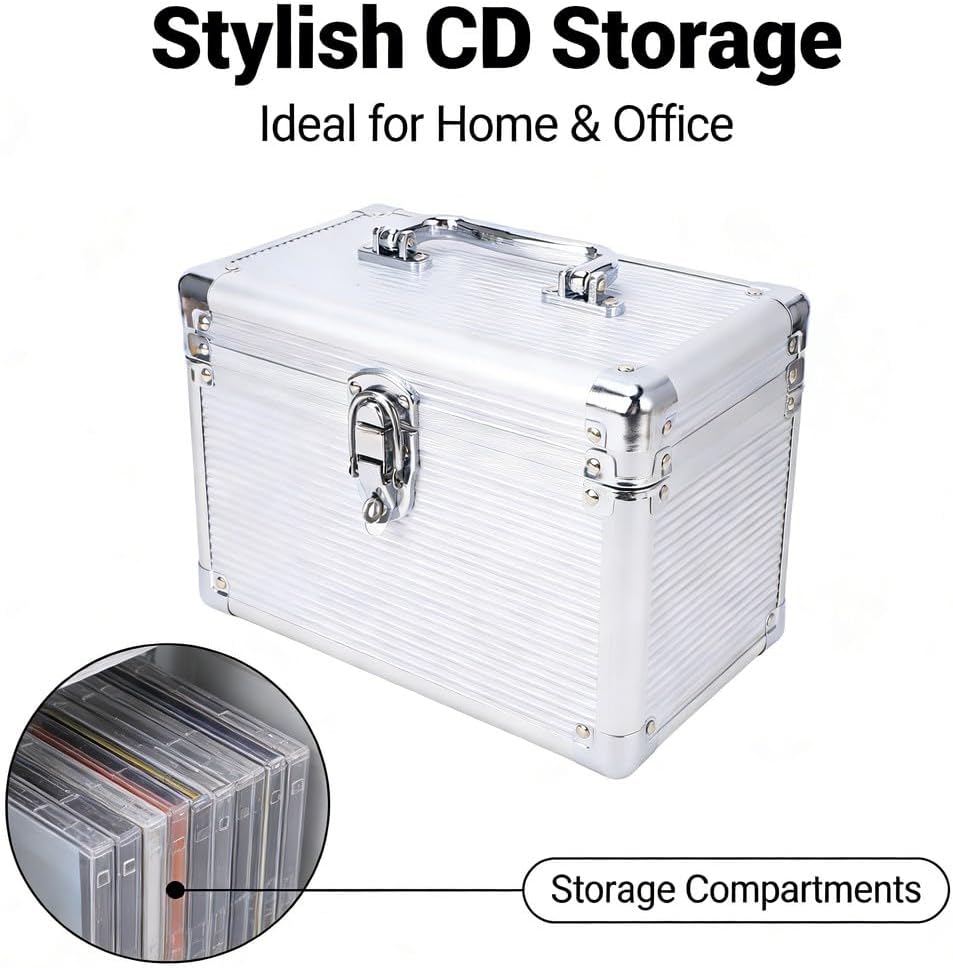 DVD Storage Holder, Water Proof CD Case, 6 Slots, Black, Portable Disc Organizer for Home, Office, Travel - Dust, Easy Access, Ideal for Music and Movie Collections