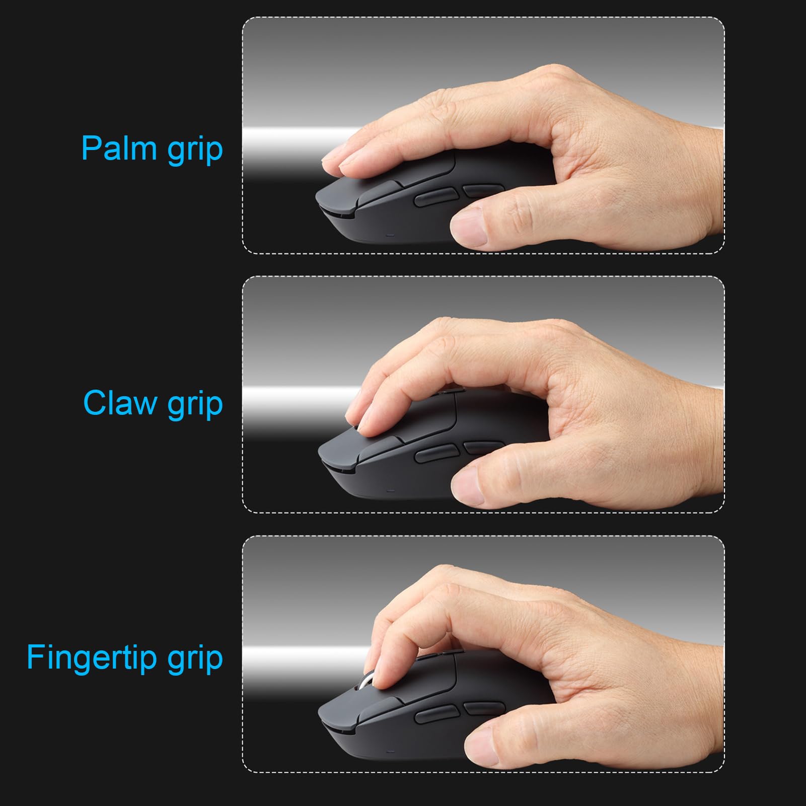 Tosuny Mouse da Gioco Wireless Leggero, modalità Tripla 2,4 G/BT/cablato (BLACK)