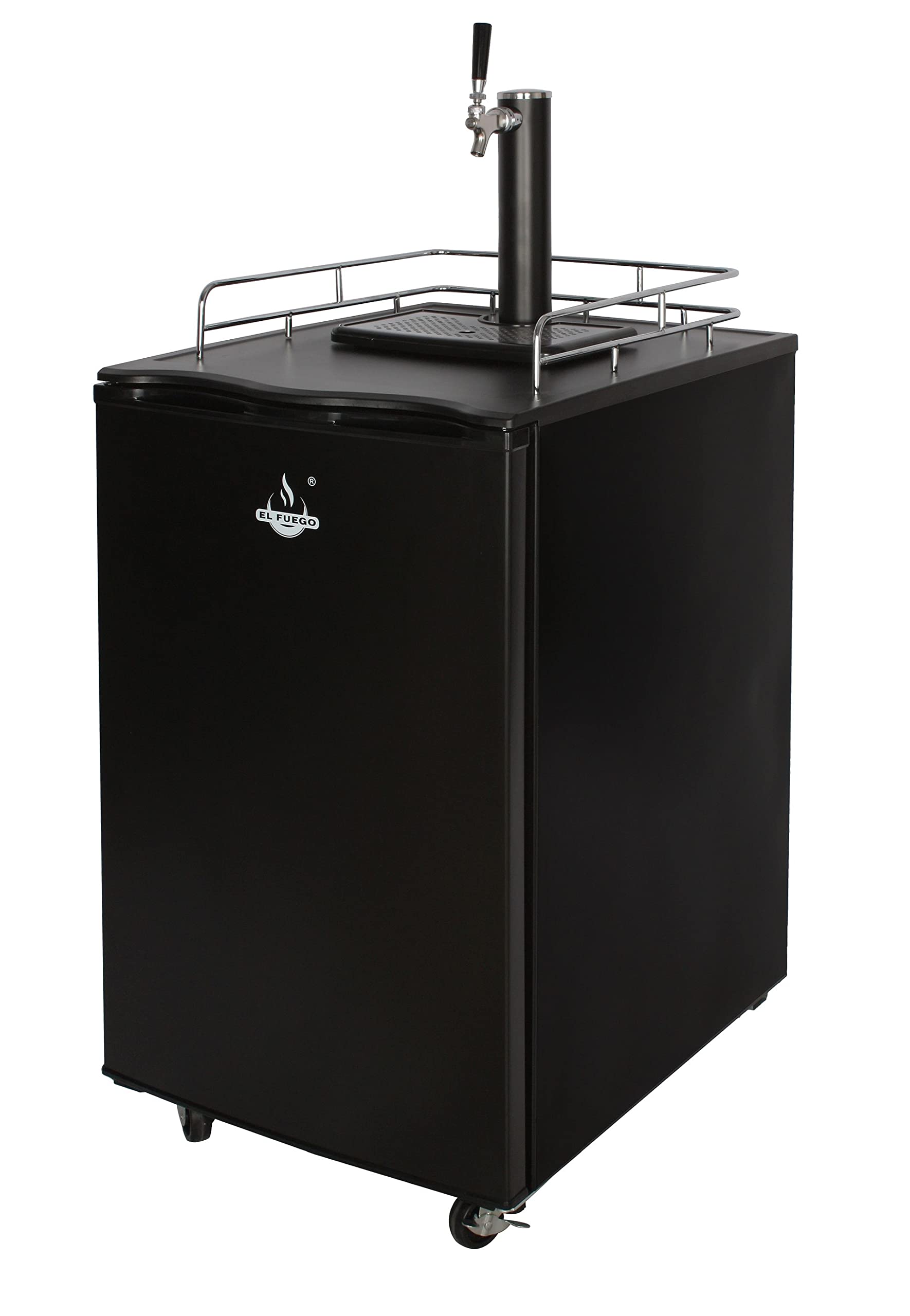 El Fuego® Bierfasskühler mit Zapfanlage, inkl. vollständigem Montageset und Gasflasche, mit Rädern, Bierkühler, Bierzapfanlage, Outdoorküche, BBQ, Bierfass, AY 5992