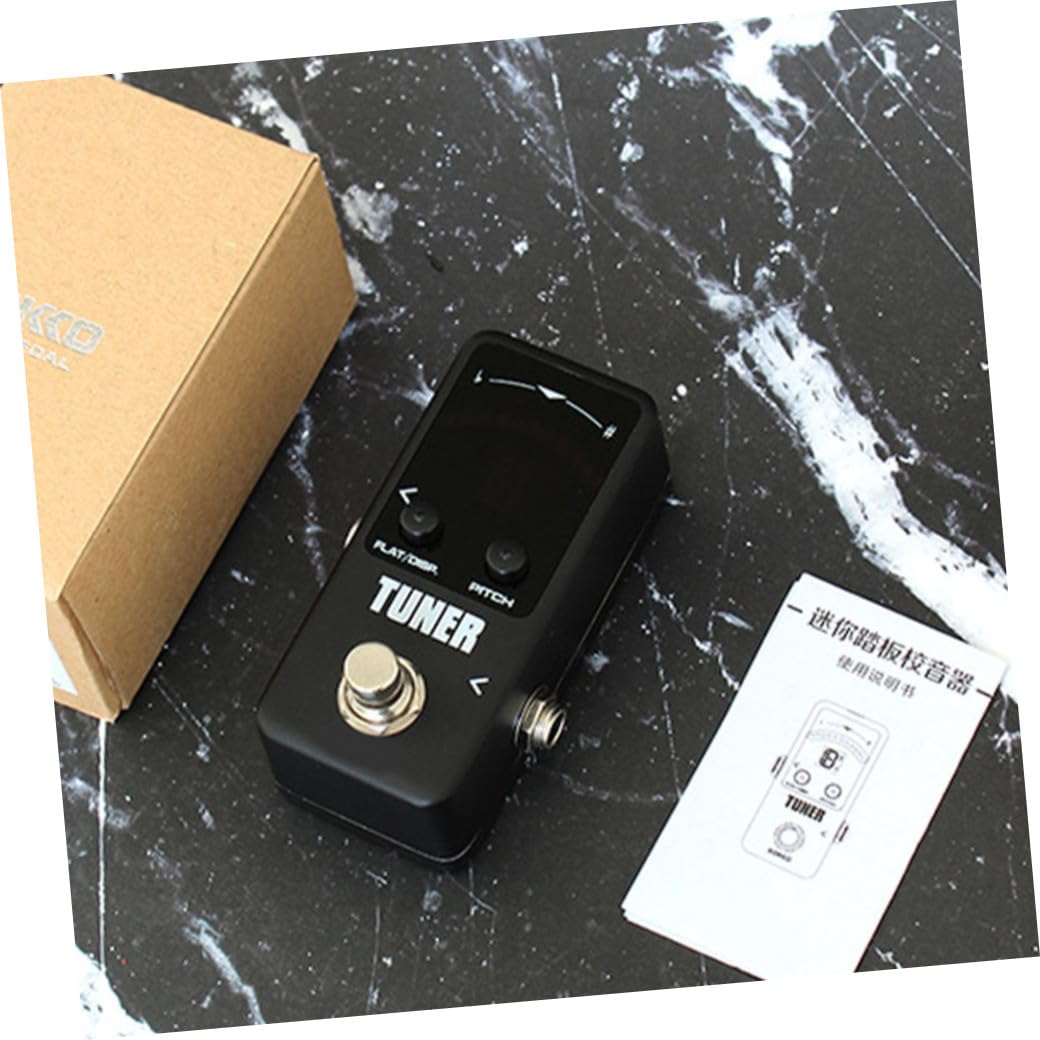 Accordeur de Guitare Électrique Noir en Aluminium, Réglage Précis | Format Mini, Alimentation 9 V, Impédance D’entrée 1 Mω et Sortie 10 Kω
