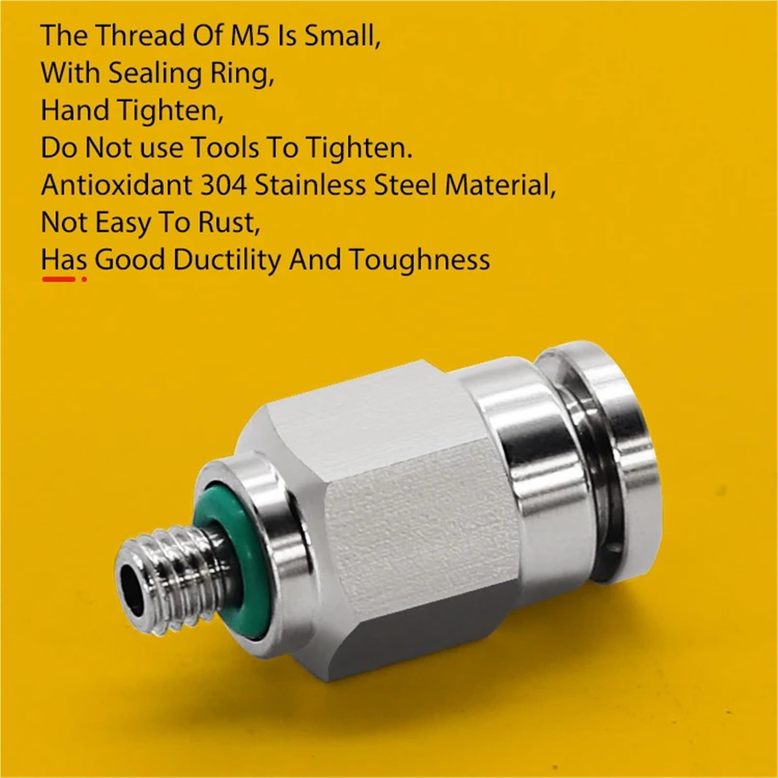 Raccord de tuyau pneumatique en acier inoxydable 304, connecteur de Tube d'air PD 1/8 1/4 3/8 1/2, raccords de tuyau à dégagement rapide 1 pièce(4-M5 (4mm-M5))