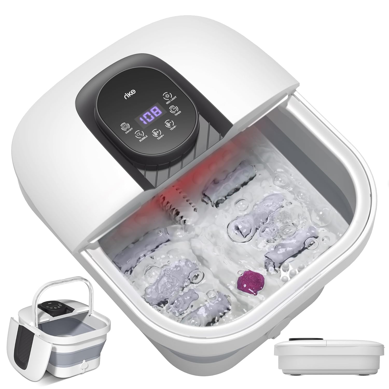 Photo 1 of RIKE Collapsible Heated Foot Soaking Tub,14 Temp Control Foot Bath Massager