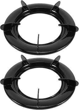 DOITOOL Cast Iron Wok Ring for Gas Stove, 2 Pack Universal Non-Slip 9 Inch Wok Support Rack Stand Burner Grate Replacement Parts, Gas Stove Stand Rack Accessories