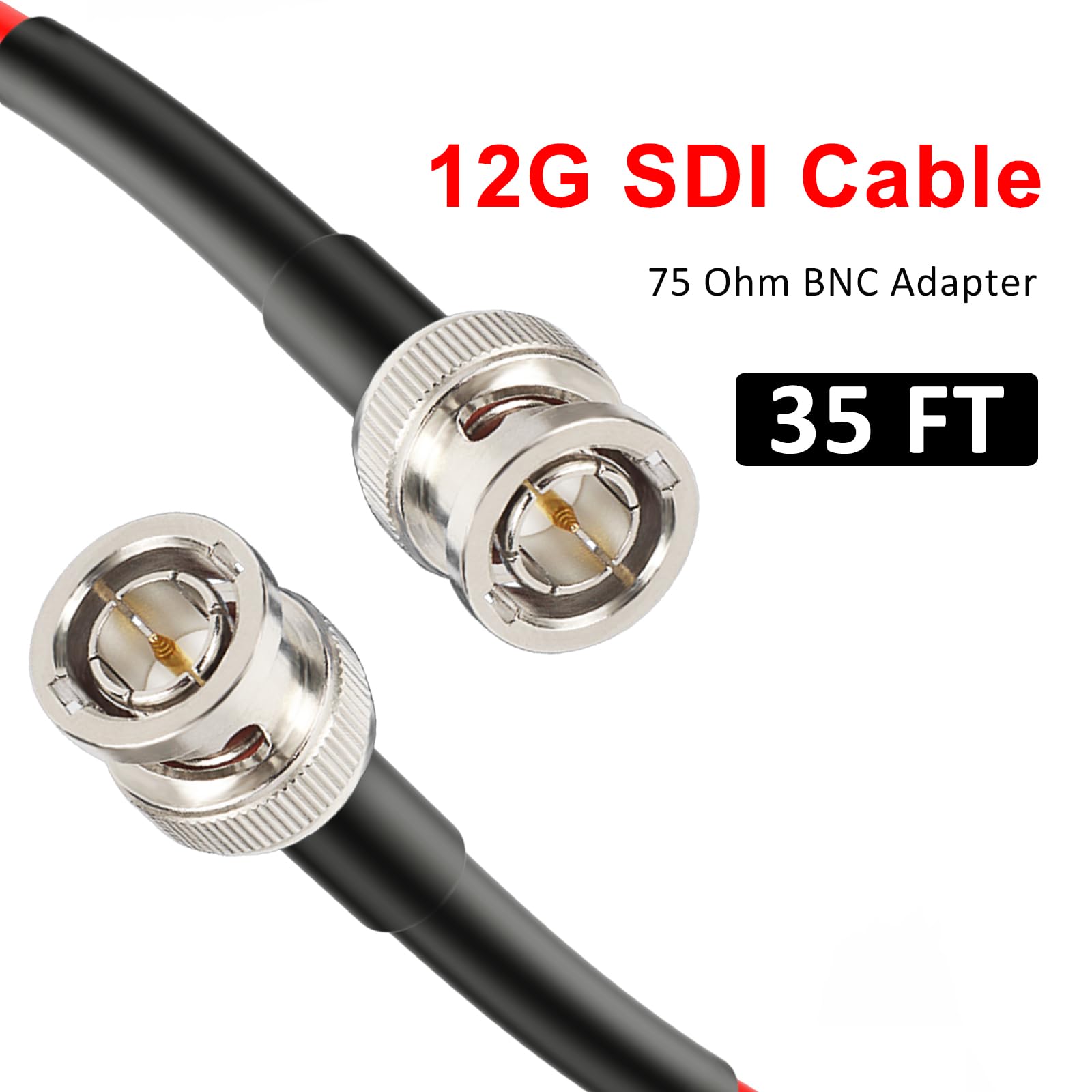 Cavo XRDS-RF 12G SDI 0,9 m, 3G/6G/12G 75ohm RG6 cavo BNC supporta HD-SDI/3G/6G-SDI/4K per convertitore di telecamere di sicurezza video