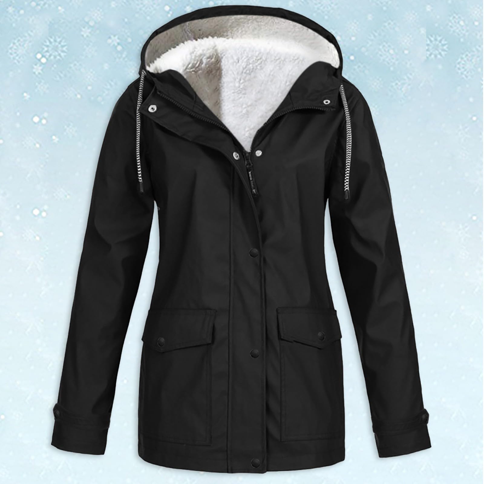 Generisch 2026 Regenjacke Damen Winter Fleecejacke Outdoor Wanderbekleidung Kapuzenjacke Hardshelljacke
