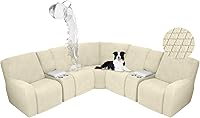 Vista 45 de ALIECOM Fundas impermeables para sofá seccional reclinable para sofá seccional reclinable elástico en forma de L, fundas de esquina lavables