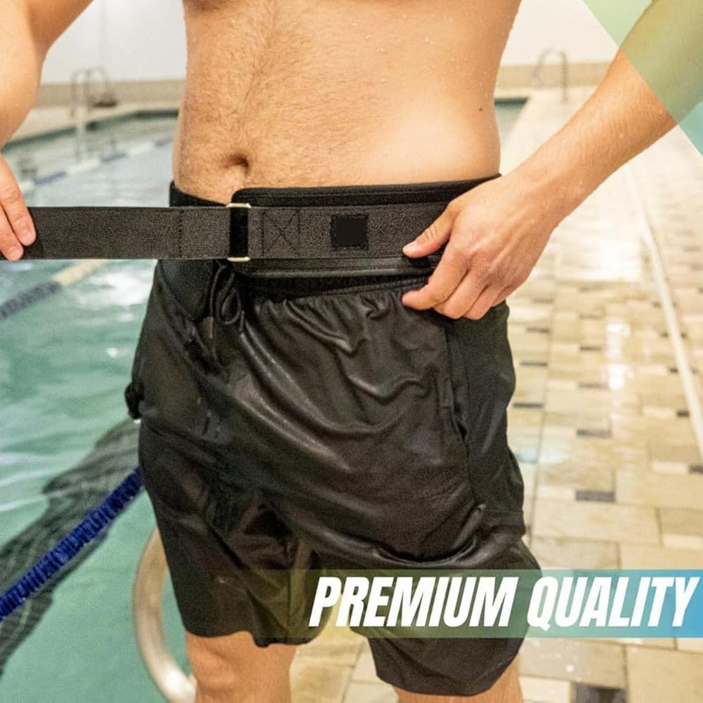 Cintura da allenamento per nuoto con paracadute, imbracatura stazionaria per esercizi di resistenza in piscina, cinghie regolabili in neoprene alla caviglia per trapano di forza, unisex, per