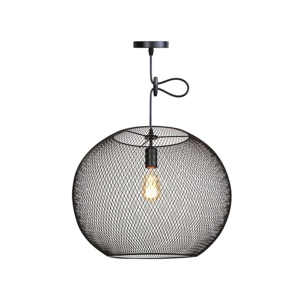 Lampada A Sospensione Americana retrò E27, Lampada A Sospensione A 1 Testa, Lampadario con Paralume Ritagliato in Metallo, Apparecchio di Illuminazione A Soffitto per Ufficio Industriale
